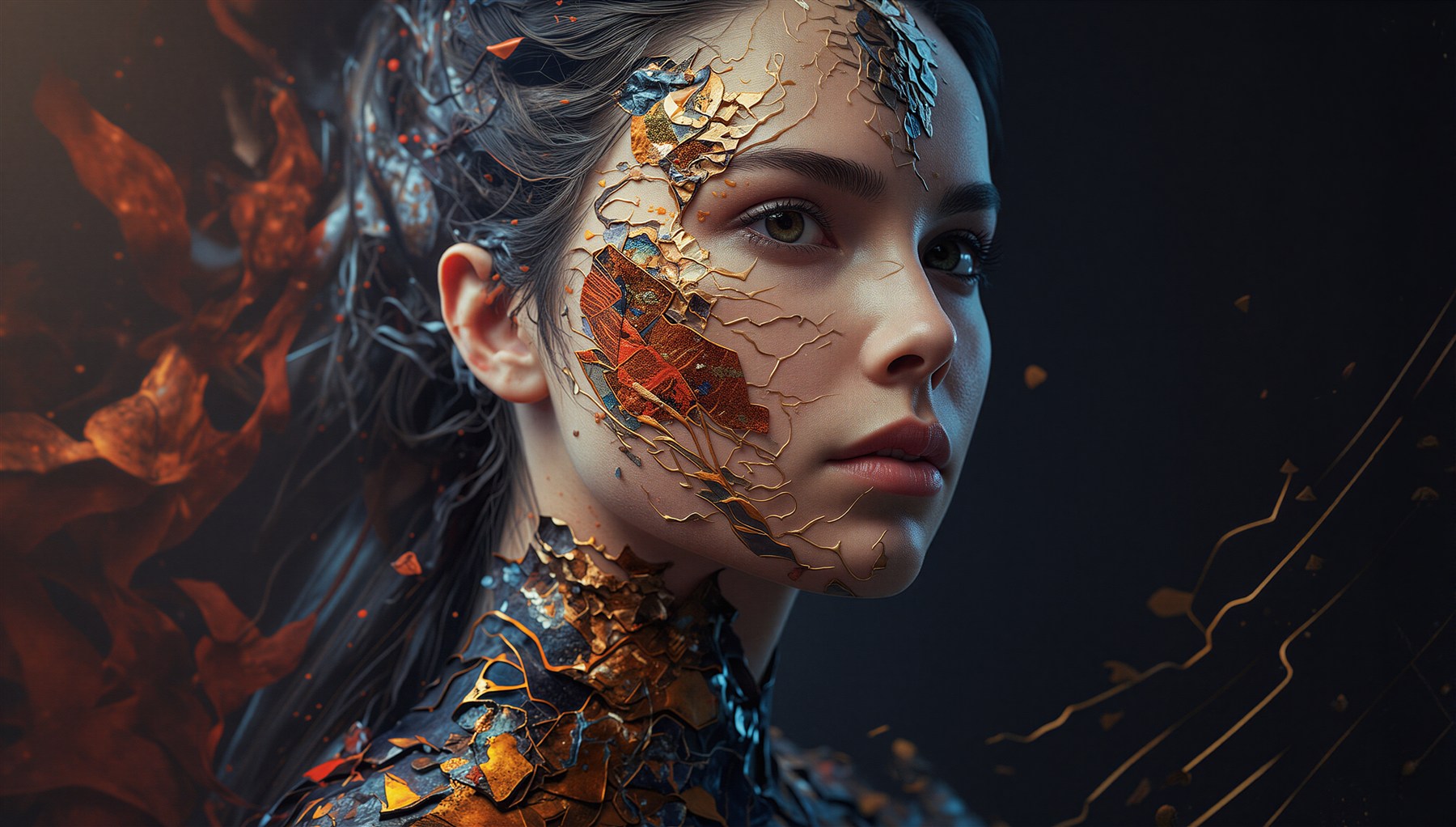Kintsugi-Portraet nach dem Upscale-Workflow