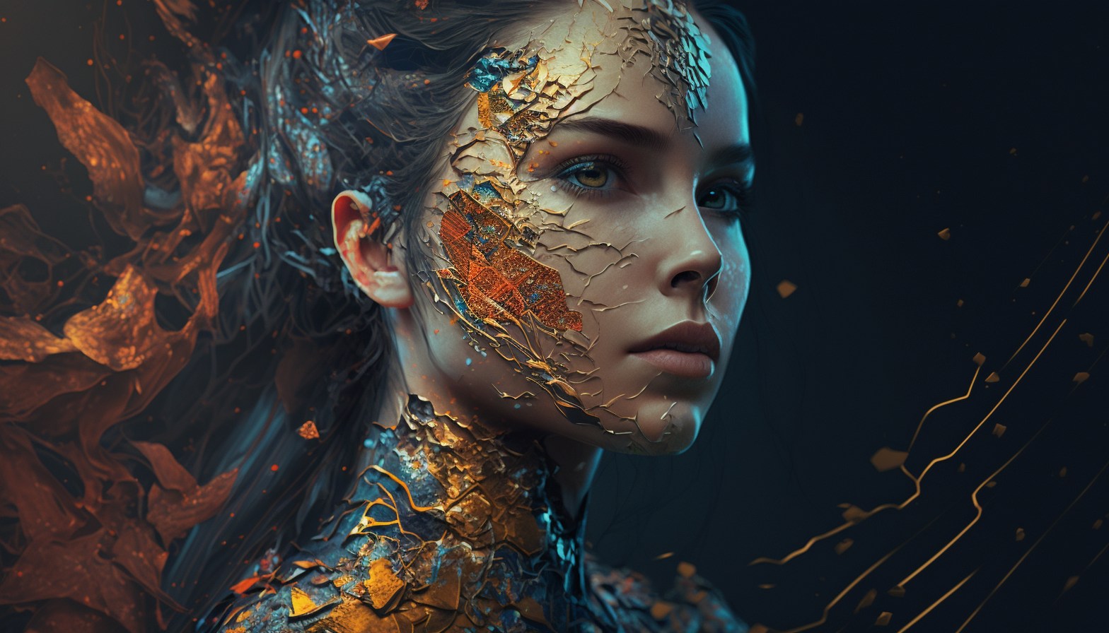 Kintsugi-Portraet vor dem Upscale-Workflow